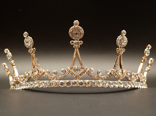 Gold Art Deco Style Rhinestone Tiara  (TL119)