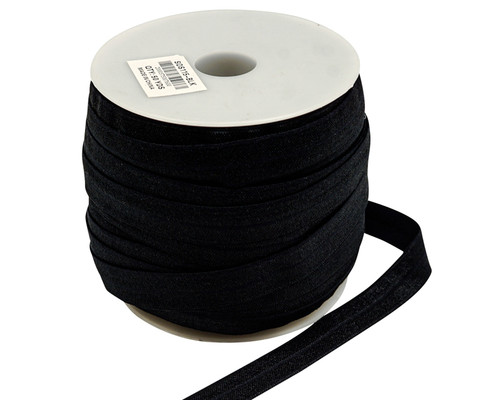 5/8 x 50 Yards Black Fold Over Elastic Sewing Trim