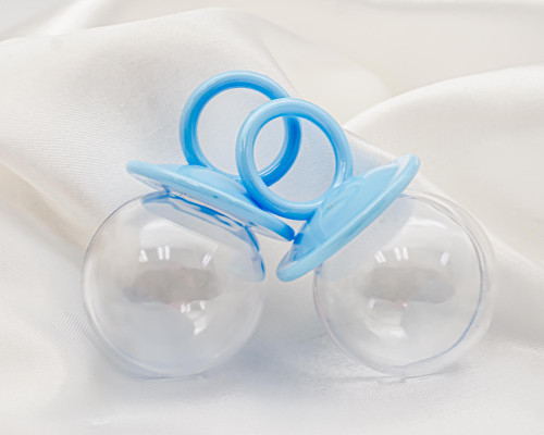 3" Blue Fillable Baby Shower Pacifier Candy Favor Box - Pack of 12