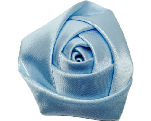 2" Blue Single Satin Rolled Rose Flower - Pack of 72 Rosettes