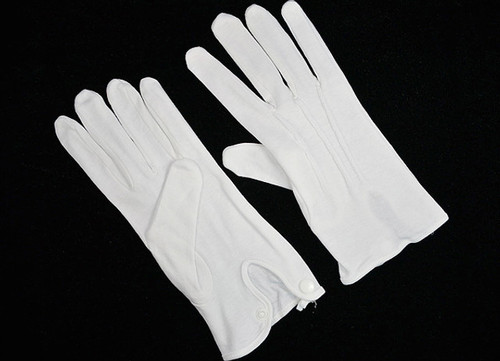 Adult Mens Wrist Length Small White Cotton Gloves - Pack of 12 Pairs