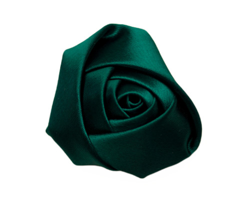2" Hunter Green Single Satin Rolled Rose Flower - Pack of 72 Rosettes