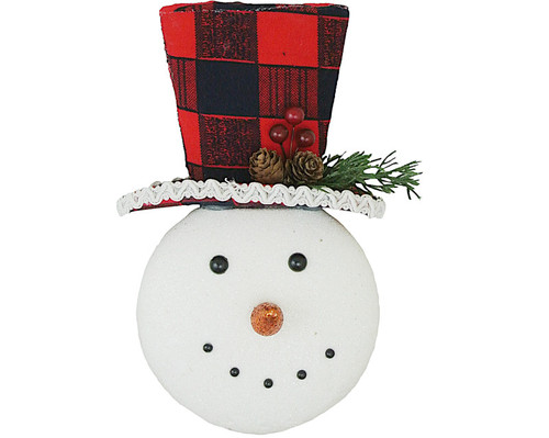 8" Red Snowman Head Christmas Foam Decoration - 1 Piece