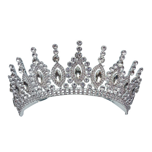 2.25" Silver Tiara with Clear Rhinestones