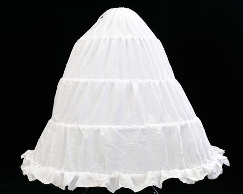 34" Long x 125' Circumference Diameter White Petticoat Bridal/Quinceanera Crinoline - 4 Bone Hoops Underskirt