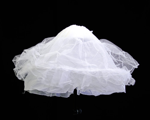 20" Long x 20" Diameter White Stiff Tulle Petticoat Baptism/First Communion Petticoat - 1 Hoop Underskirt