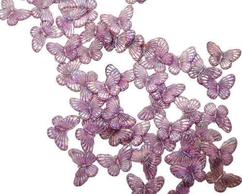 1 1/2" Purple Large Flat Back Acrylic Butterfly Embellishments - Pack of 212