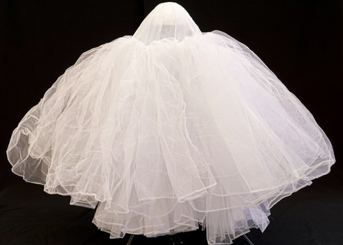 37 1/2" x 67" White All Tulle Petticoat