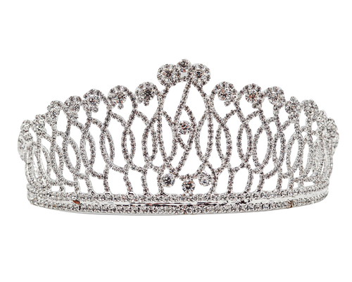 2" Silver Tiara with Clear Rhinestones