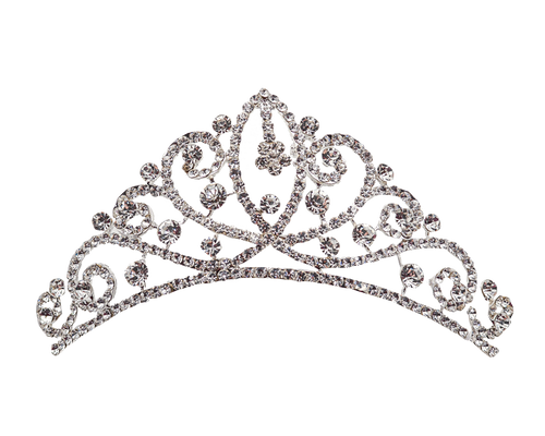 2 1/4" x 5 1/2" Silver Tiara with Rhinestones