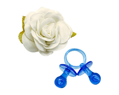 2.5" Royal Blue Transparent Plastic Baby Shower Pacifier - Pack of 36