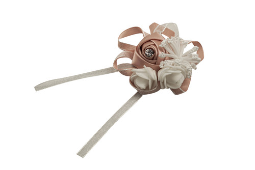 2 3/4" Blush  Satin Rose Flower Pin Boutonniere  - Pack of 12 Pin Corsages