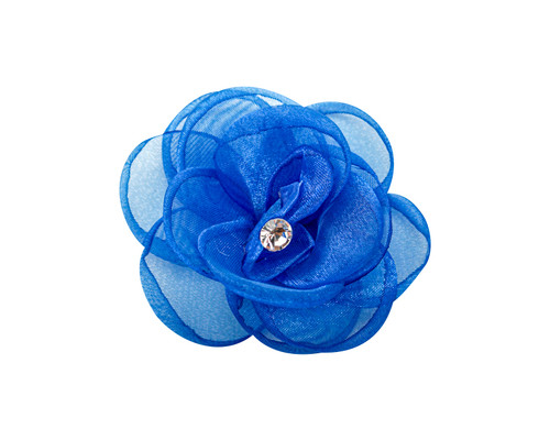 2 3/8" Royal Blue Organza Rose Flower - Pack of 120