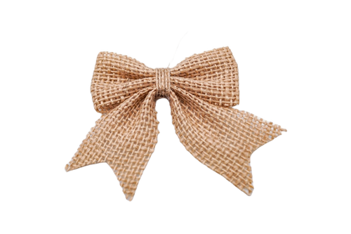 3"x 3" Tan Burlap Jute Fabric Bow Embellishment - Pack of 36