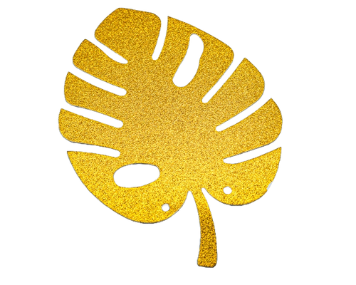 7"x 10" Gold Glitter Monstera Leaf Paper Cut Out - Pack of 72