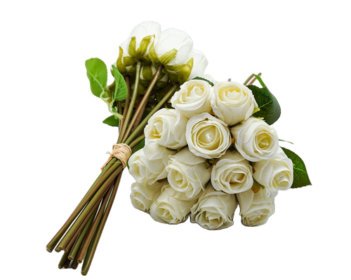 5 1/2"x 11" Ivory Long Stem Artificial Rose Bouquet Floral Arrangement - Pack of 6 Dozens