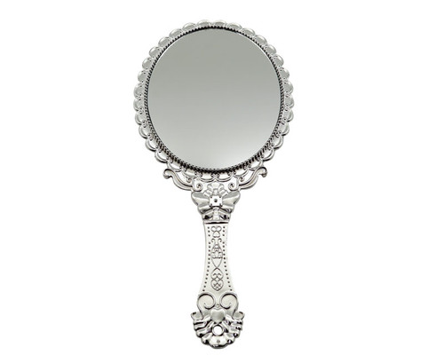 4 1/2"x 10" Silver Portable Mis Quince Handheld Mirror - Pack of 12 Quinceanera Favors