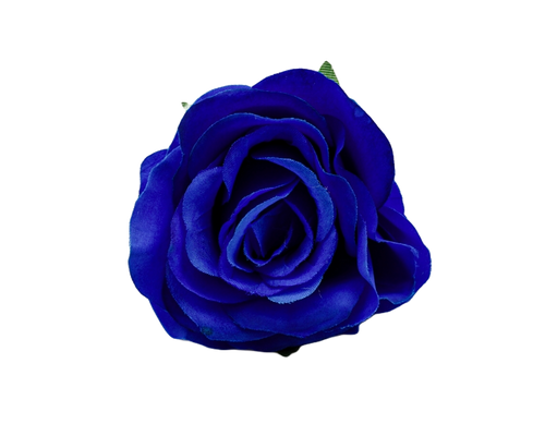 3 1/2" Royal Blue Single Short Stem Artificial Silk Bouquet Roses - Pack of 12