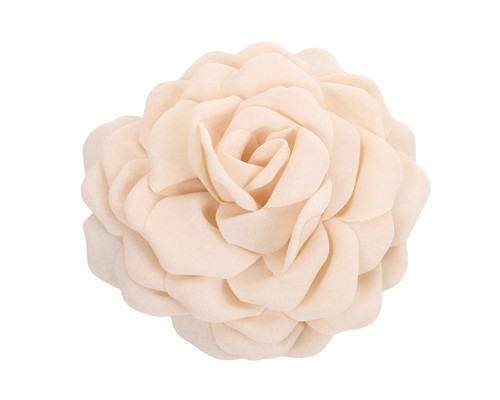 4" Ivory Cotton Hair Flower - Pack of 12