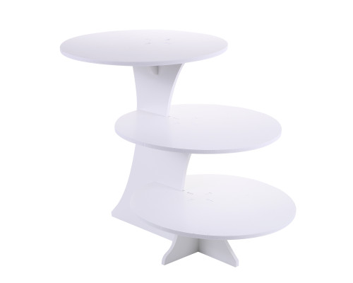 16" White Wooden 3 Tier Decorative Cake Dessert Stand