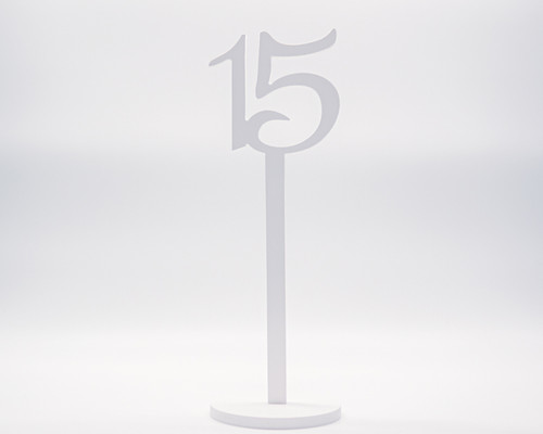 13.5" White Wooden No 15 Quinceanera Number Decorative Stand - 1 Centerpiece