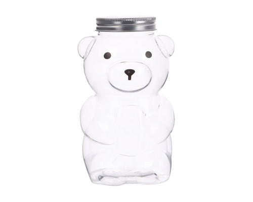 3" x 5" Bear Shaped Multipurpose Plastic Capped Jar Bottle - Pack of 12