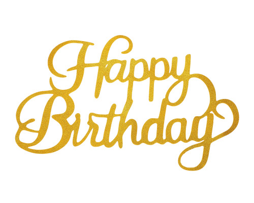 14" x 22" Gold Glitter Happy Birthday Foam Banner - Pack of 12