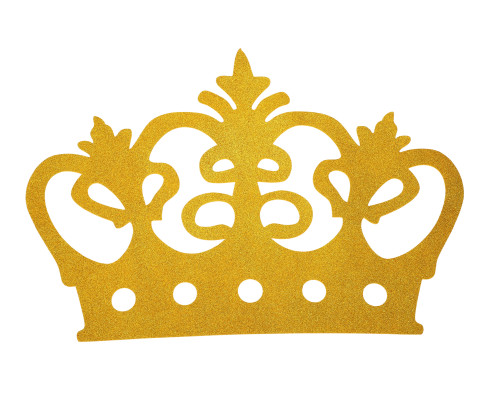 14" x 22" Gold Glitter Royal Crown Cut Out Foam Banner - Pack of 12