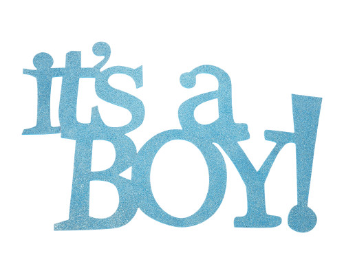 15 1/2" x 22" Blue Glitter It's A Boy Foam Banner - Pack of 12