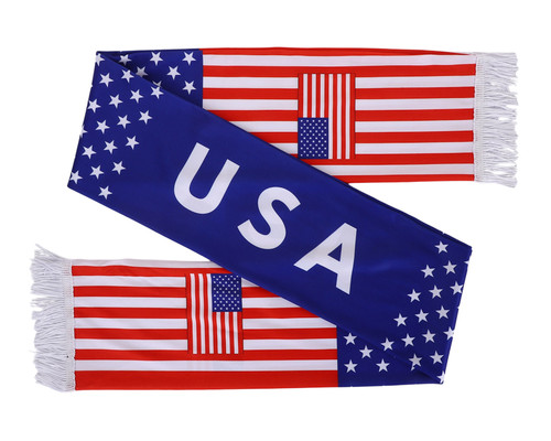 57.5" Long Double Sided USA Fan Sports Scarf - Pack of 6