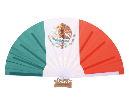 25.5" x 13.75" Mexico National Flag Hand Fan - Pack of 3