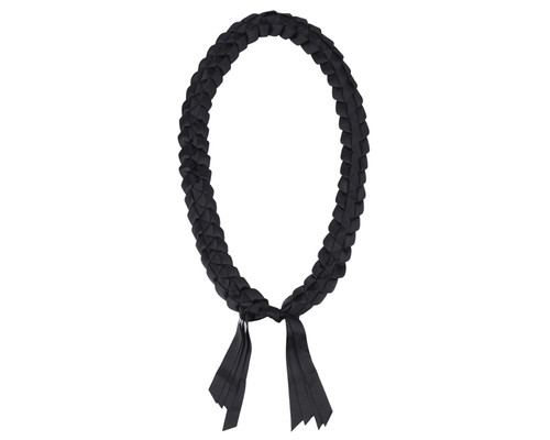 47" Black/Black Braided Grosgrain Ribbon Graduation Lei - Pack of 6