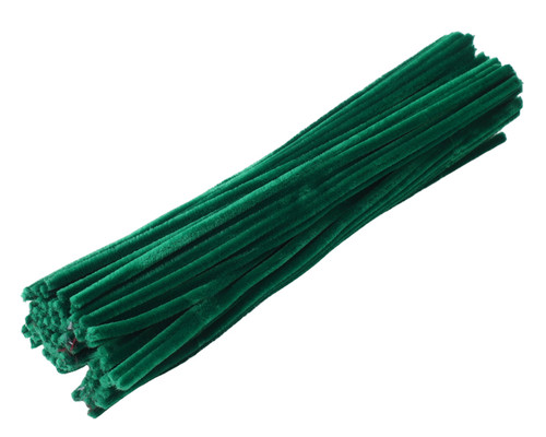 12" Hunter Green Chenille Stem DIY Craft Pipe Cleaner - Pack of 1000