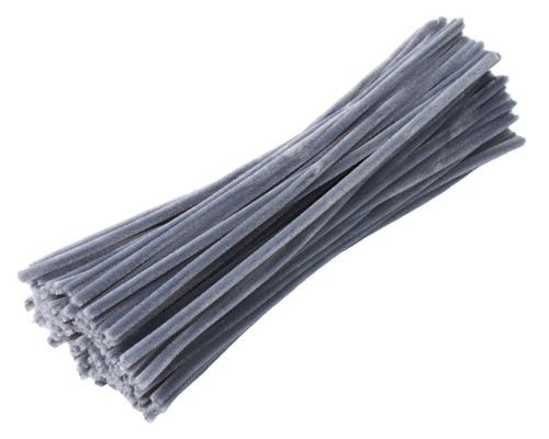 12" Silver Chenille Stem DIY Craft Pipe Cleaner - Pack of 1000