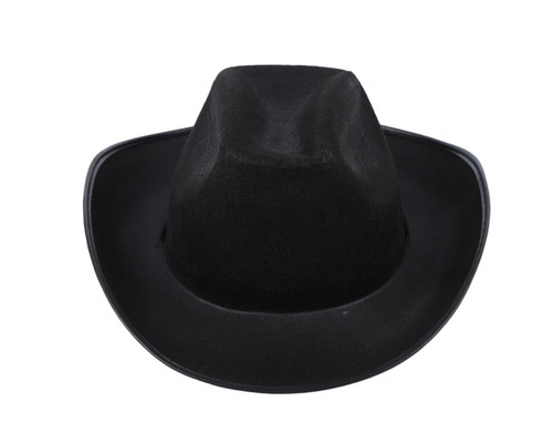 15" Black Western Cowboy Cowgirl Plain Hat - Pack of 6