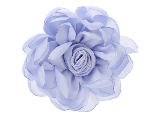 4" Blue Satin Silk Knotted Center Rose Flower - Pack of 12