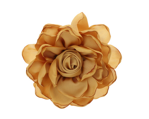 4" Gold Satin Silk Knotted Center Rose Flower - Pack of 12
