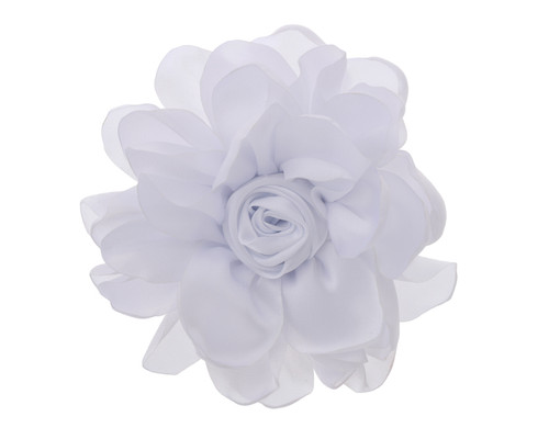 4" White Satin Silk Knotted Center Rose Flower - Pack of 12