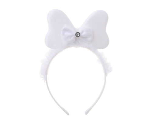 4 1/2" White LED Light Up Plush Bow Headband - Pack of 12