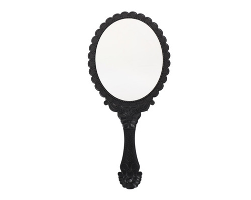4 1/2"x 9 3/4" Black Portable Mis Quince Handheld Mirror - Pack of 12 Quinceanera Favors