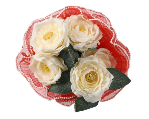 10 1/4" x 4 Yards Red Organza Pearl Edge Flower Wrap - Pack of 6