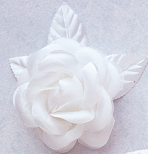 4" White Big Silk Flowers - Pack of 12 Pieces