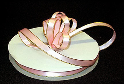 1/4"x50 yard Pink Satin Gift Ribbon with Gold/Silver Edge - Pack of 20 Rolls