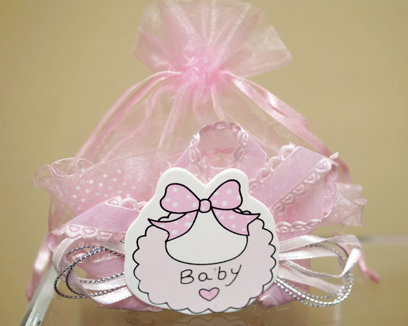 Pink Baby Shower Plastic Basket Favor Box Pack of 12 CB Flowers
