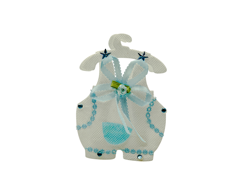 3" Blue Baby Boy Cloth Hanger Favor Bag Pack of 12 CB Flowers & Crafts