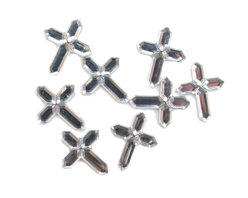 Miniature Clear Flat Back Acrylic Cross Rhinestones - Pack of 1000 ...