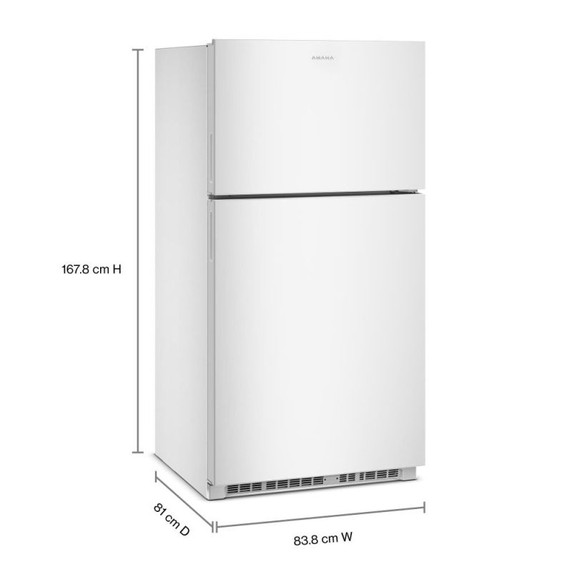Amana® 33-Inch Wide Top-Freezer Refrigerator With Dual Crisper Drawers—21 Cu. Ft. ARTX2021TW