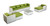 Kauai 9-pc Outdoor, White Wicker/Lime Green