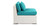 Maui 9-pc Patio Set, White Wicker/Turquoise