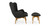 Contour Chair & Ottoman, Charcoal